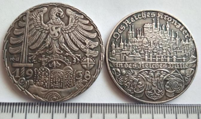 Медаль "Возвращения Имперских клейнодов в Нюрнберг", 1938 года